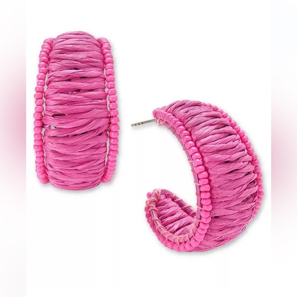 on 34th Jewelry - 🌸SOLD🌸 NWT On 34th Seed Bead & Raffia C-Hoop Earrings